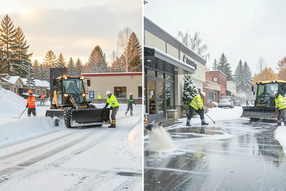 Parking Lot Plowing in Mountlake Terrace, Snohomish County, WA - We map your lot and set snow-stacking corners during a pre-season site walk