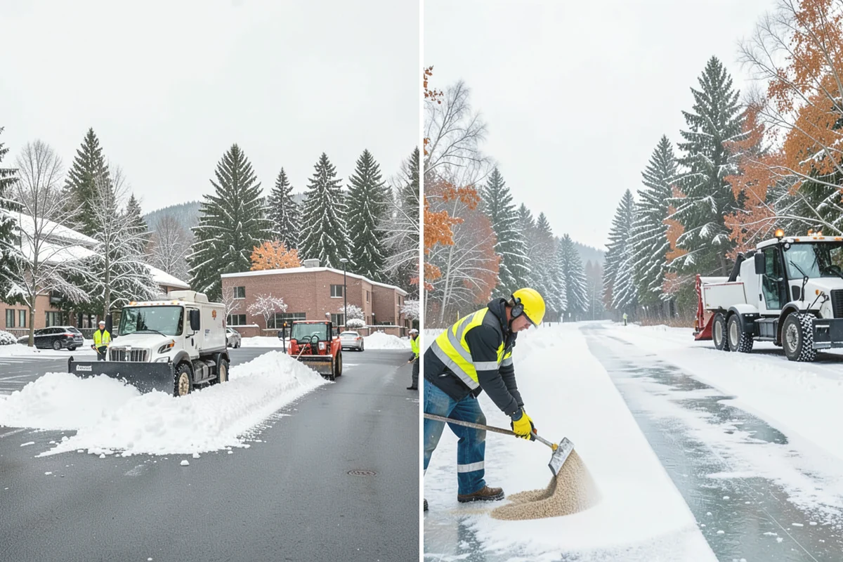 Parking Lot Plowing in Mukilteo, Snohomish County, WA - We map your lot and set snow-stacking corners during a pre-season site walk