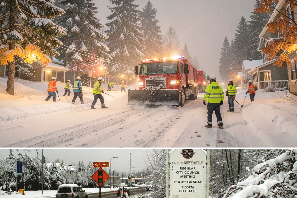 Parking Lot Plowing in Newcastle, King County, WA - Book plowing before the November-through-February window when lowland Arctic outbreaks are most likely.