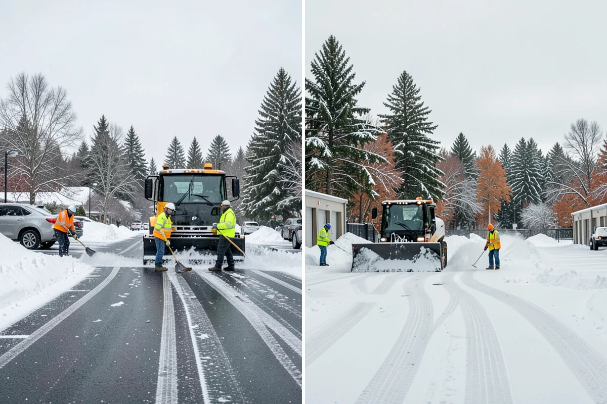 Parking Lot Plowing in Normandy Park, King County, WA - We map your lot and set snow-stacking corners during a pre-season site walk