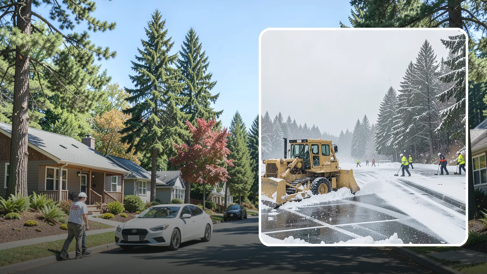 Parking Lot Plowing in Orting, Pierce County, WA - When a Puget Sound cold snap drops several inches overnight, our plows clear your entire lot before the morning rush.