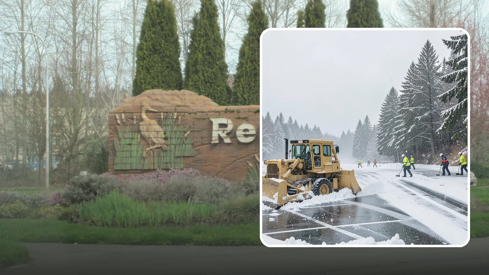 Parking Lot Plowing in Renton, King County, WA - When a Puget Sound cold snap drops several inches overnight, our plows clear your entire lot before the morning rush.