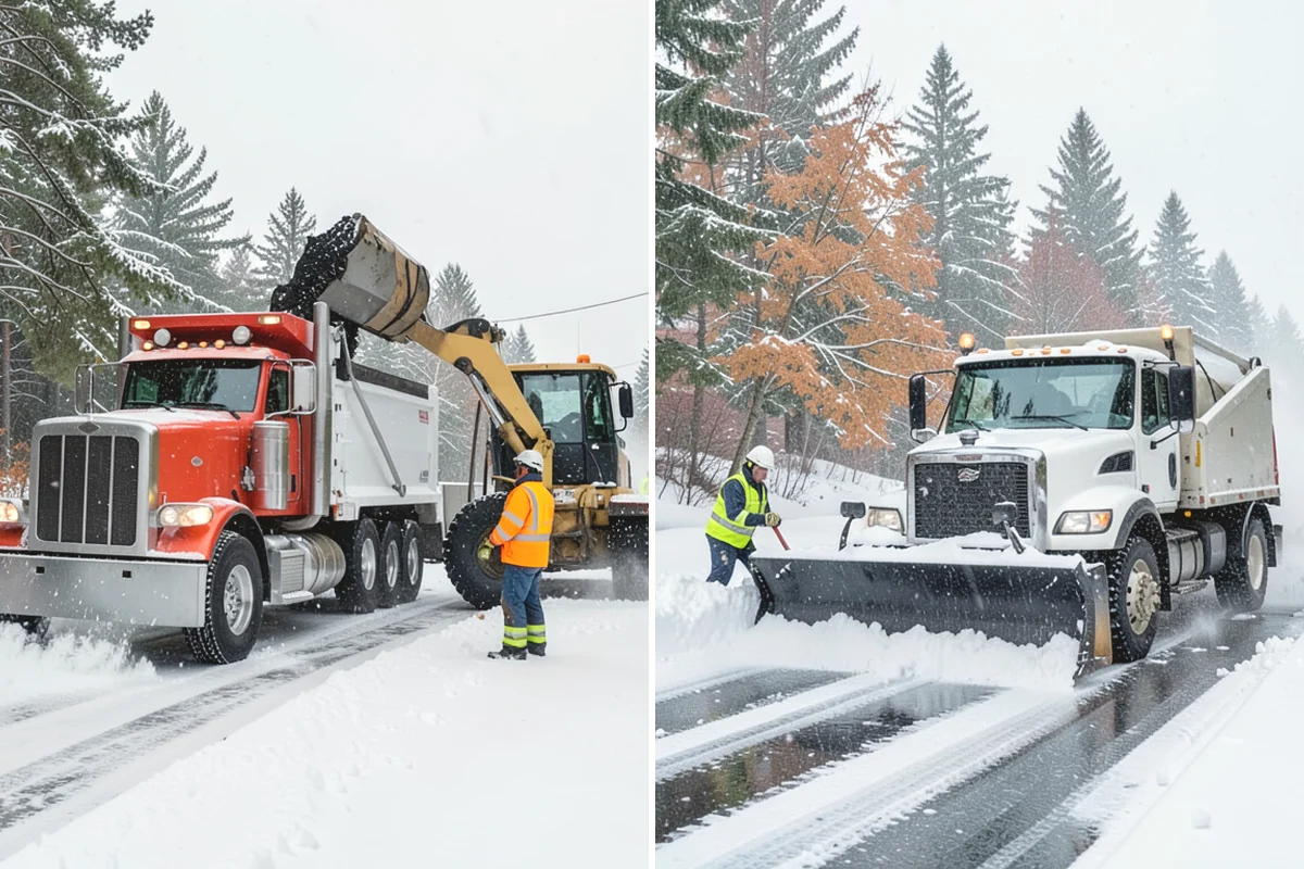 Parking Lot Plowing in Ruston, Pierce County, WA - We map your lot and set snow-stacking corners during a pre-season site walk