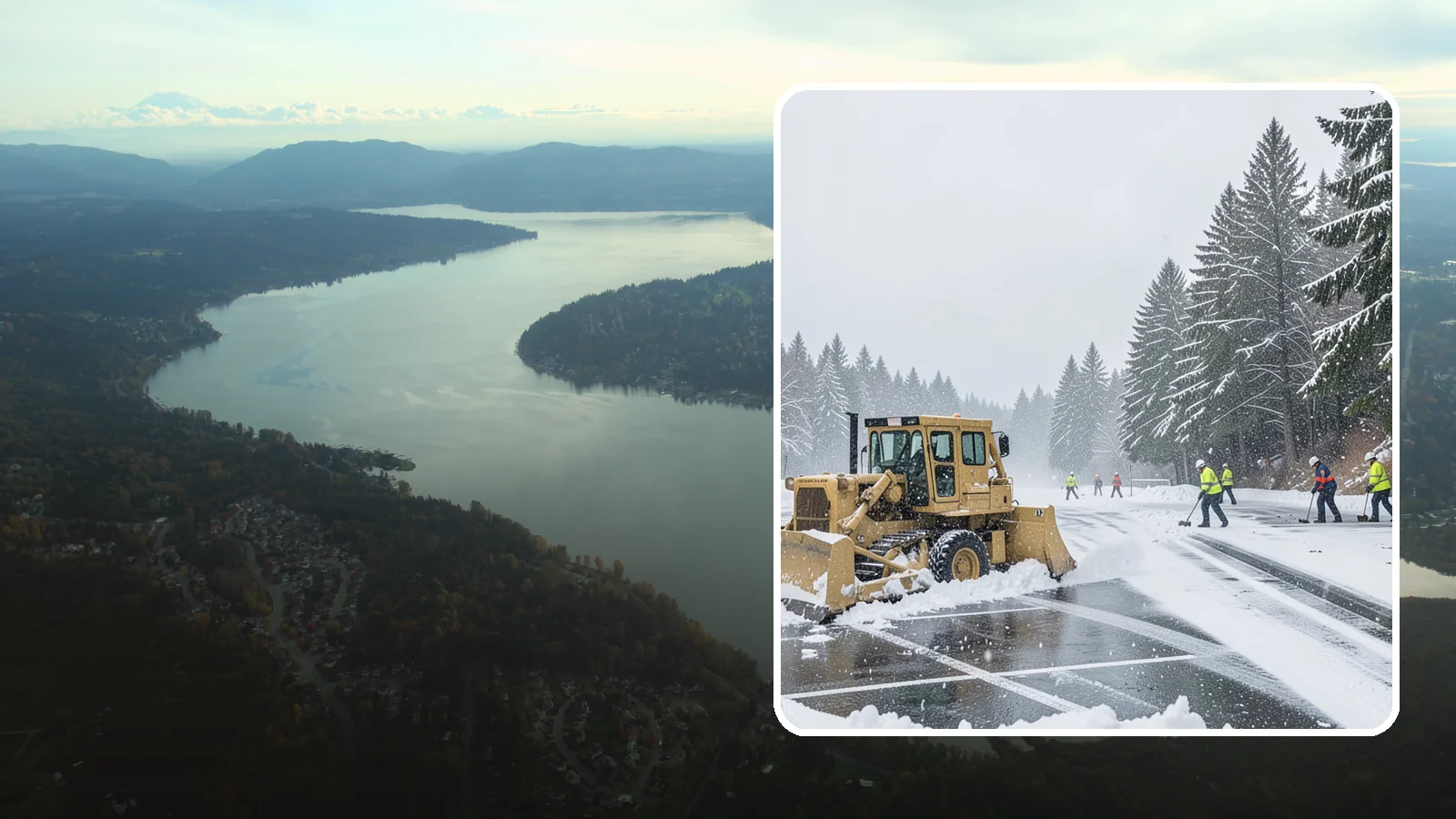 Parking Lot Plowing in Sammamish, King County, WA - When a Puget Sound cold snap drops several inches overnight, our plows clear your entire lot before the morning rush.
