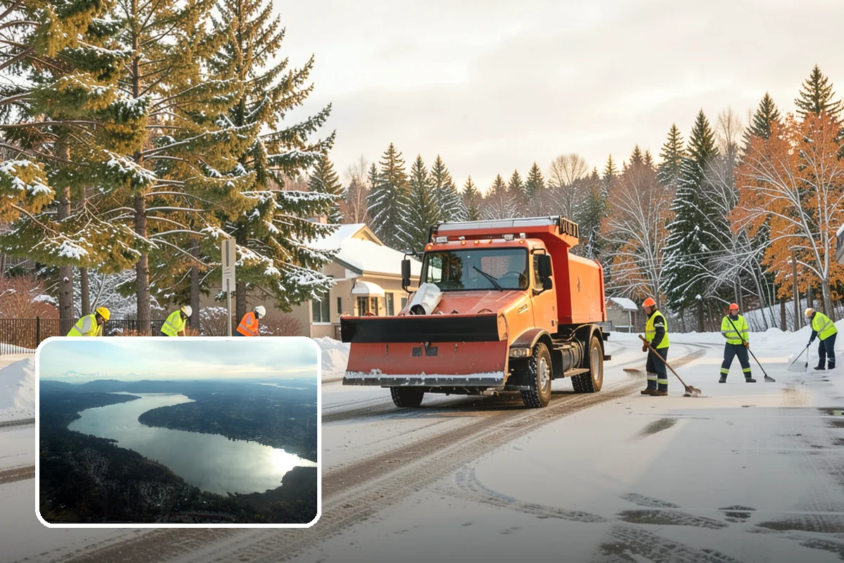 Parking Lot Plowing in Sammamish, King County, WA - Full-lot clearing before opening hours