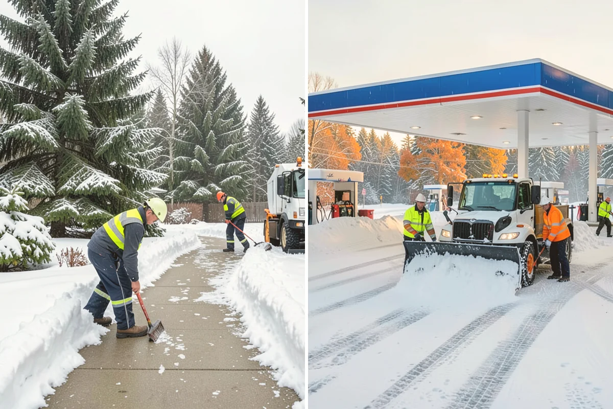 Parking Lot Plowing in Sammamish, King County, WA - We map your lot and set snow-stacking corners during a pre-season site walk