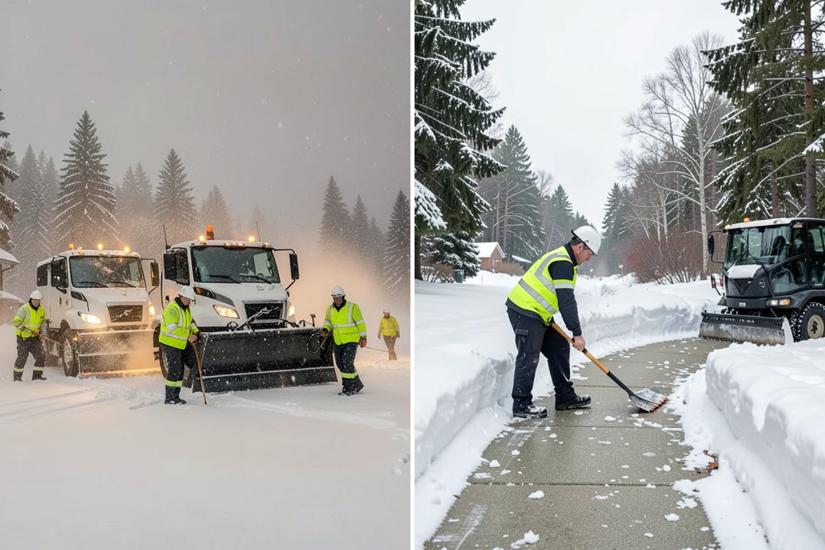 Parking Lot Plowing in SeaTac, King County, WA - We map your lot and set snow-stacking corners during a pre-season site walk