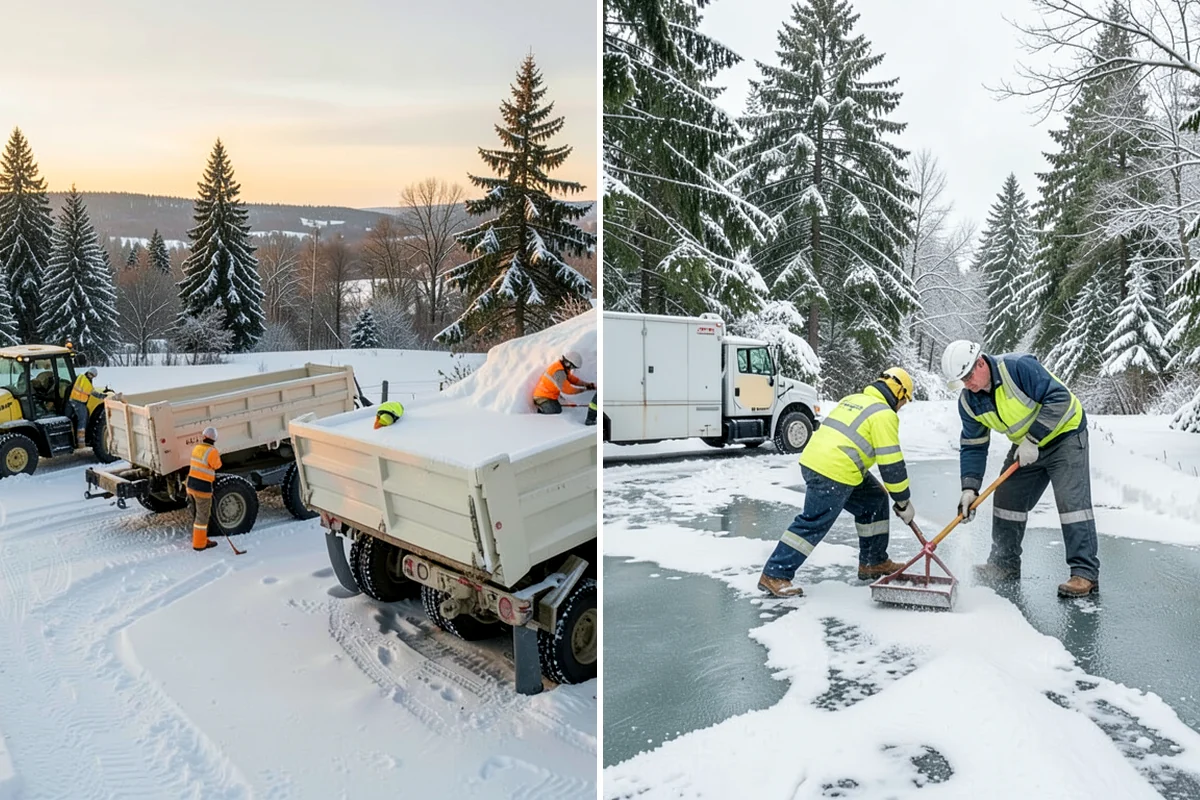 Parking Lot Plowing in Seattle, King County, WA - We map your lot and set snow-stacking corners during a pre-season site walk