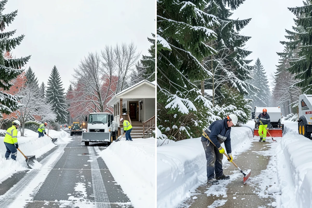 Parking Lot Plowing in Sedro-Woolley, Skagit County, WA - We map your lot and set snow-stacking corners during a pre-season site walk