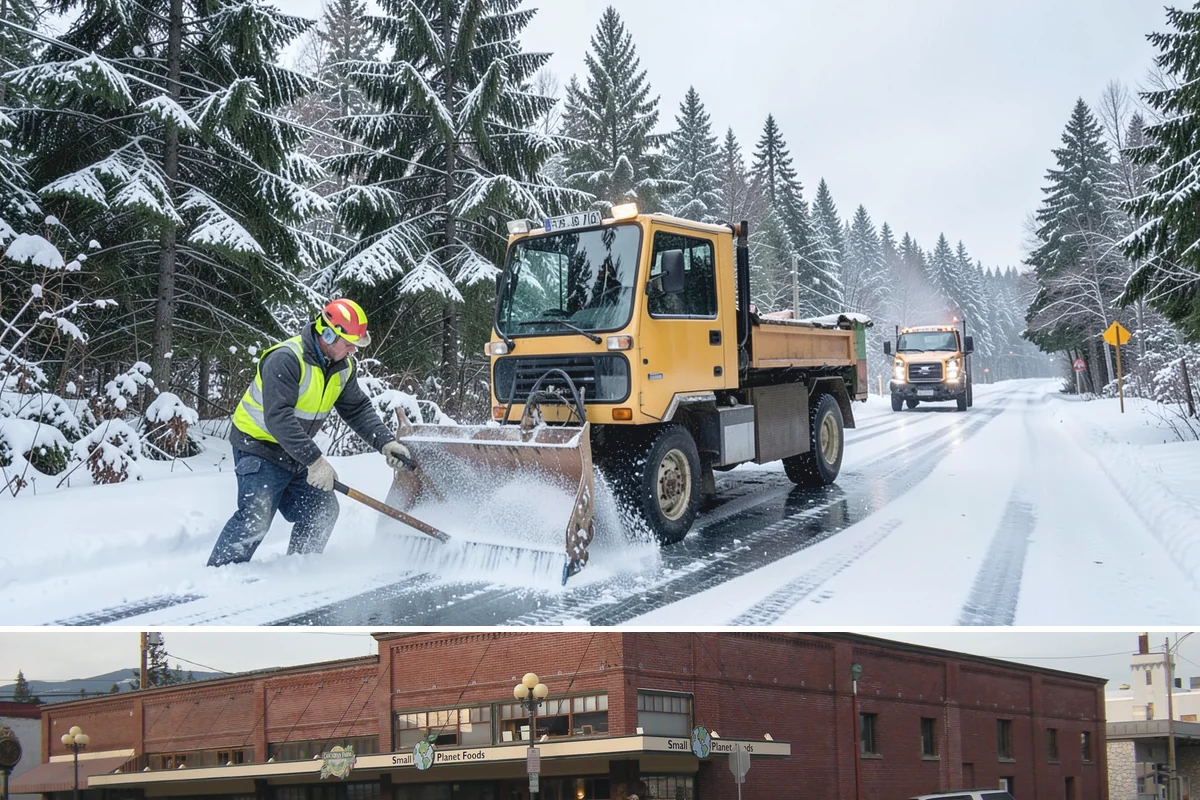 Parking Lot Plowing in Sedro-Woolley, Skagit County, WA - Book plowing before the November-through-February window when lowland Arctic outbreaks are most likely.