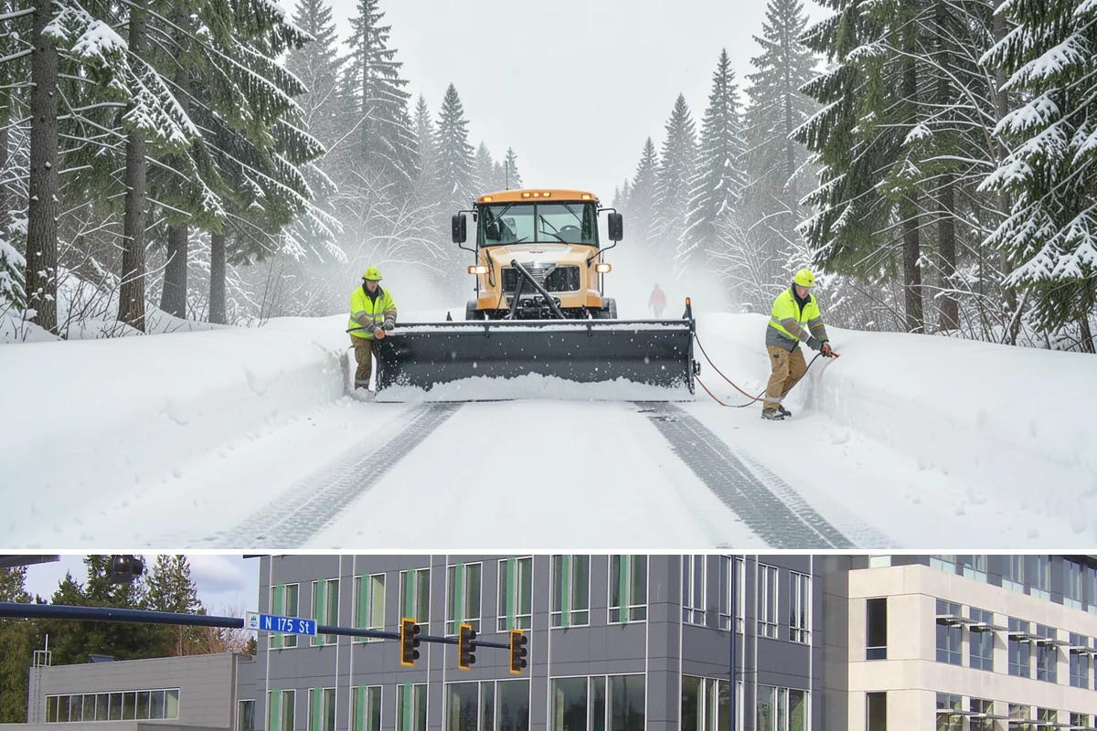 Parking Lot Plowing in Shoreline, King County, WA - Book plowing before the November-through-February window when lowland Arctic outbreaks are most likely.
