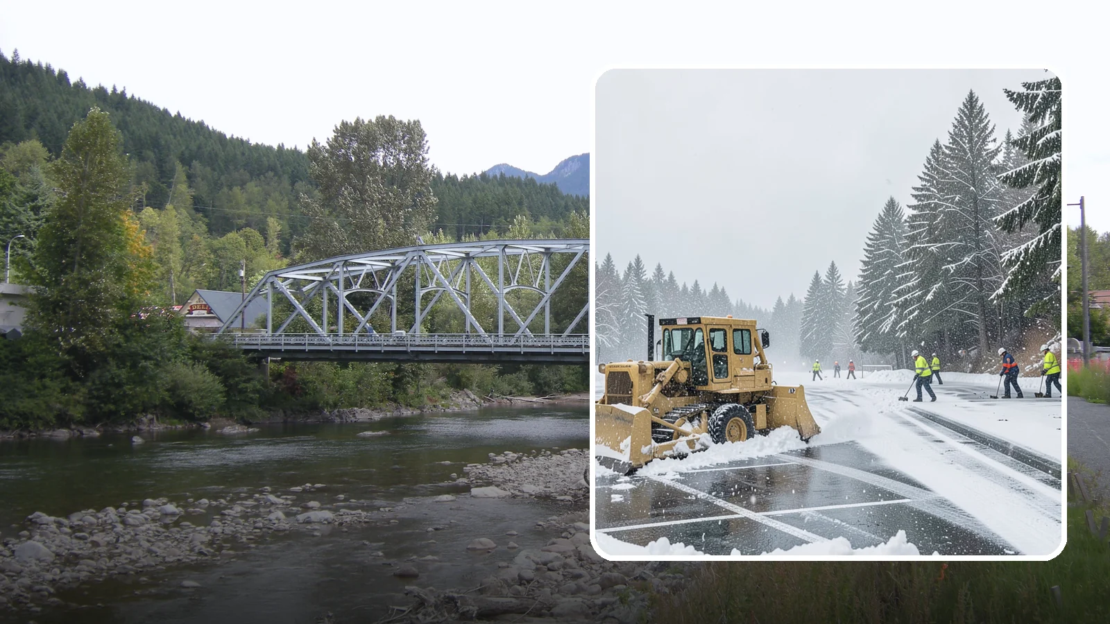 Parking Lot Plowing in Skykomish, King County, WA - When a Puget Sound cold snap drops several inches overnight, our plows clear your entire lot before the morning rush.