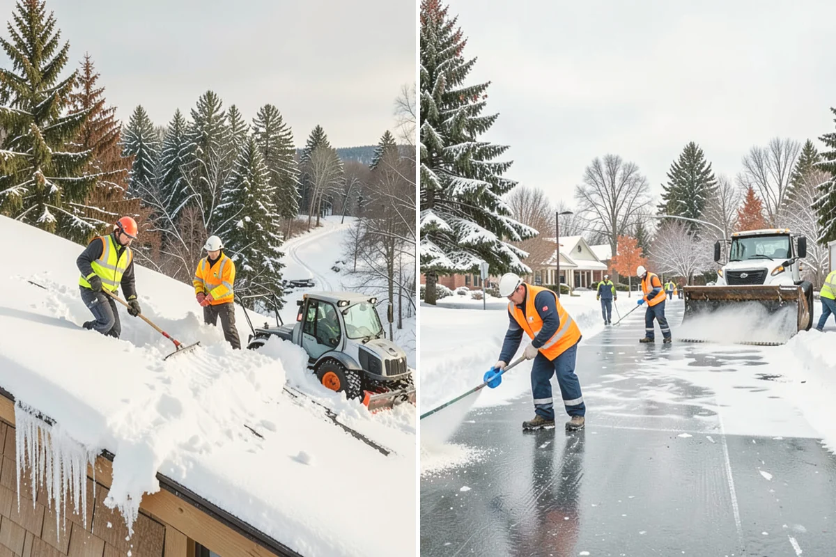 Parking Lot Plowing in Snohomish, Snohomish County, WA - We map your lot and set snow-stacking corners during a pre-season site walk