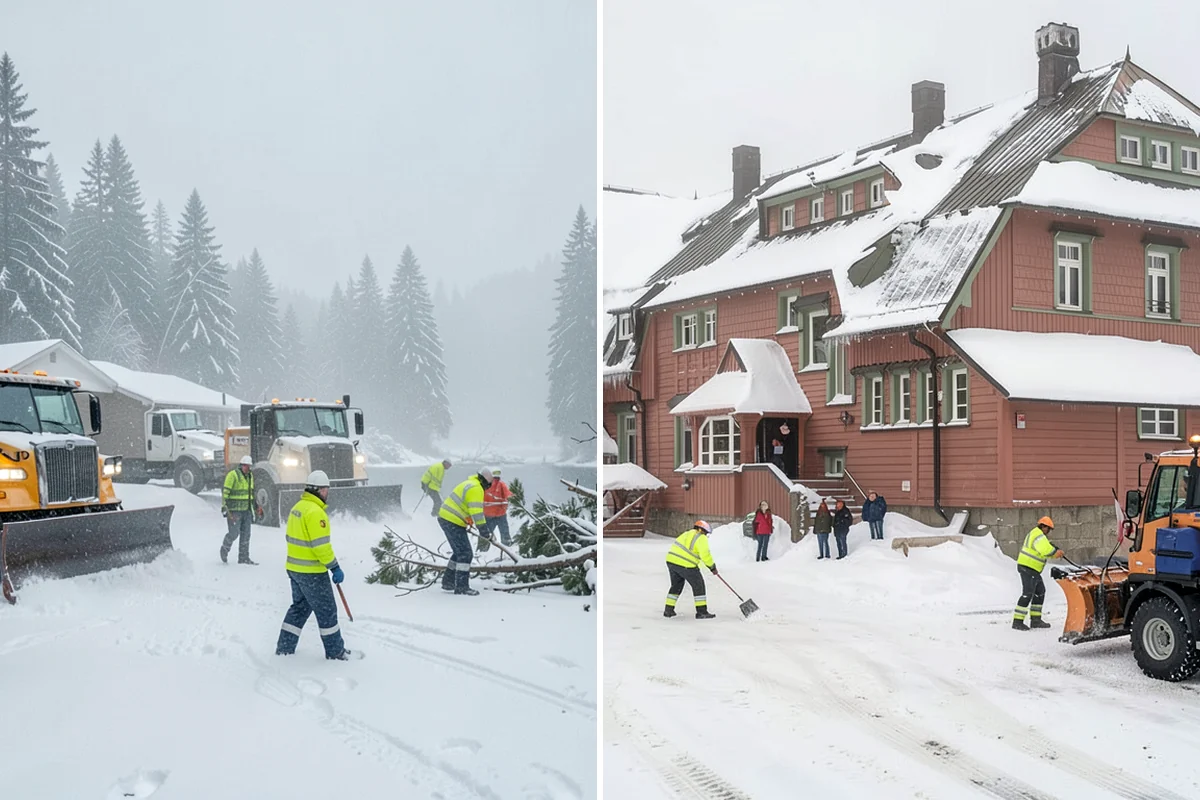 Parking Lot Plowing in Snoqualmie, King County, WA - We map your lot and set snow-stacking corners during a pre-season site walk