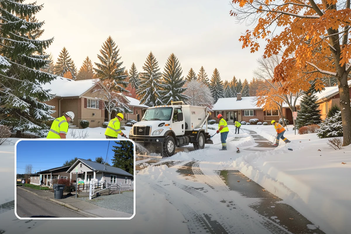 Parking Lot Plowing in South Prairie, Pierce County, WA - Full-lot clearing before opening hours