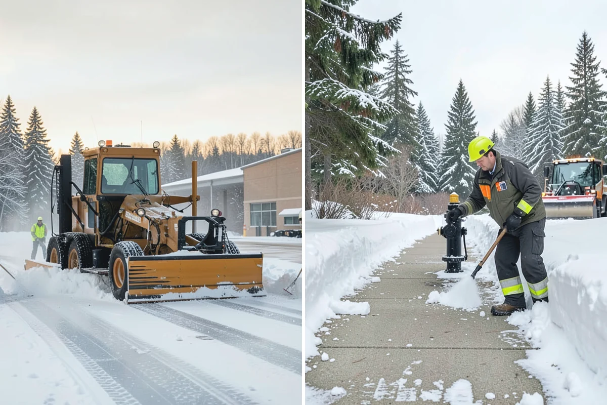 Parking Lot Plowing in Sumner, Pierce County, WA - We map your lot and set snow-stacking corners during a pre-season site walk