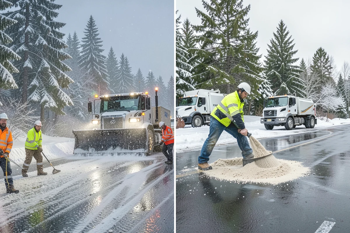 Parking Lot Plowing in Tukwila, King County, WA - We map your lot and set snow-stacking corners during a pre-season site walk