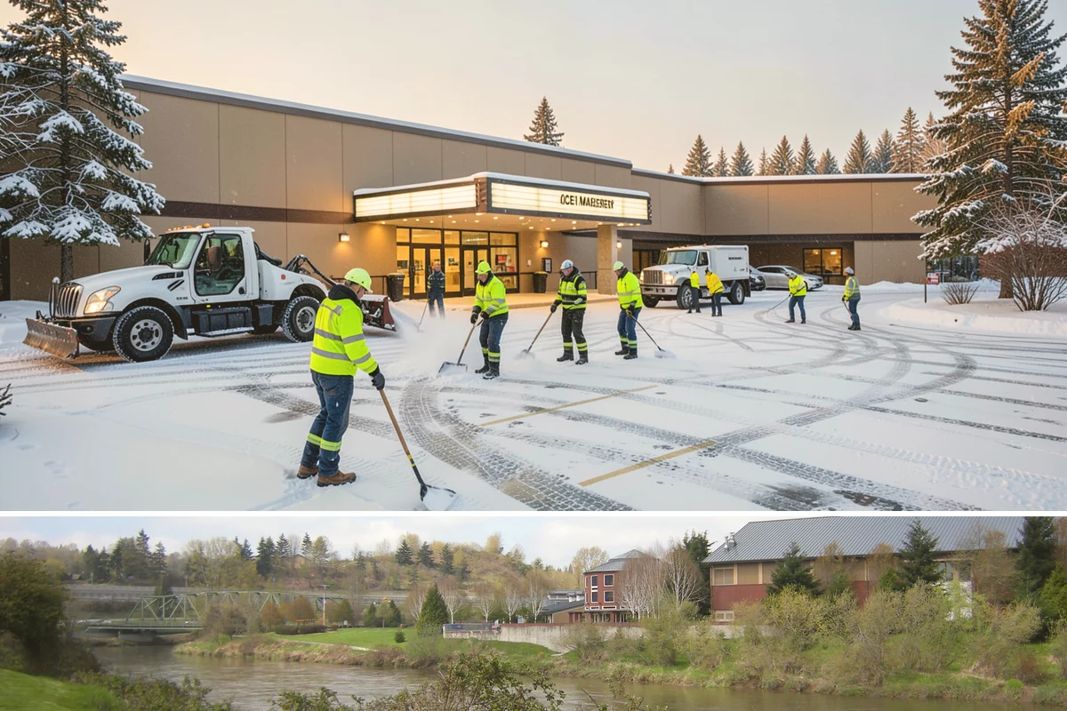 Parking Lot Plowing in Tukwila, King County, WA - Book plowing before the November-through-February window when lowland Arctic outbreaks are most likely.