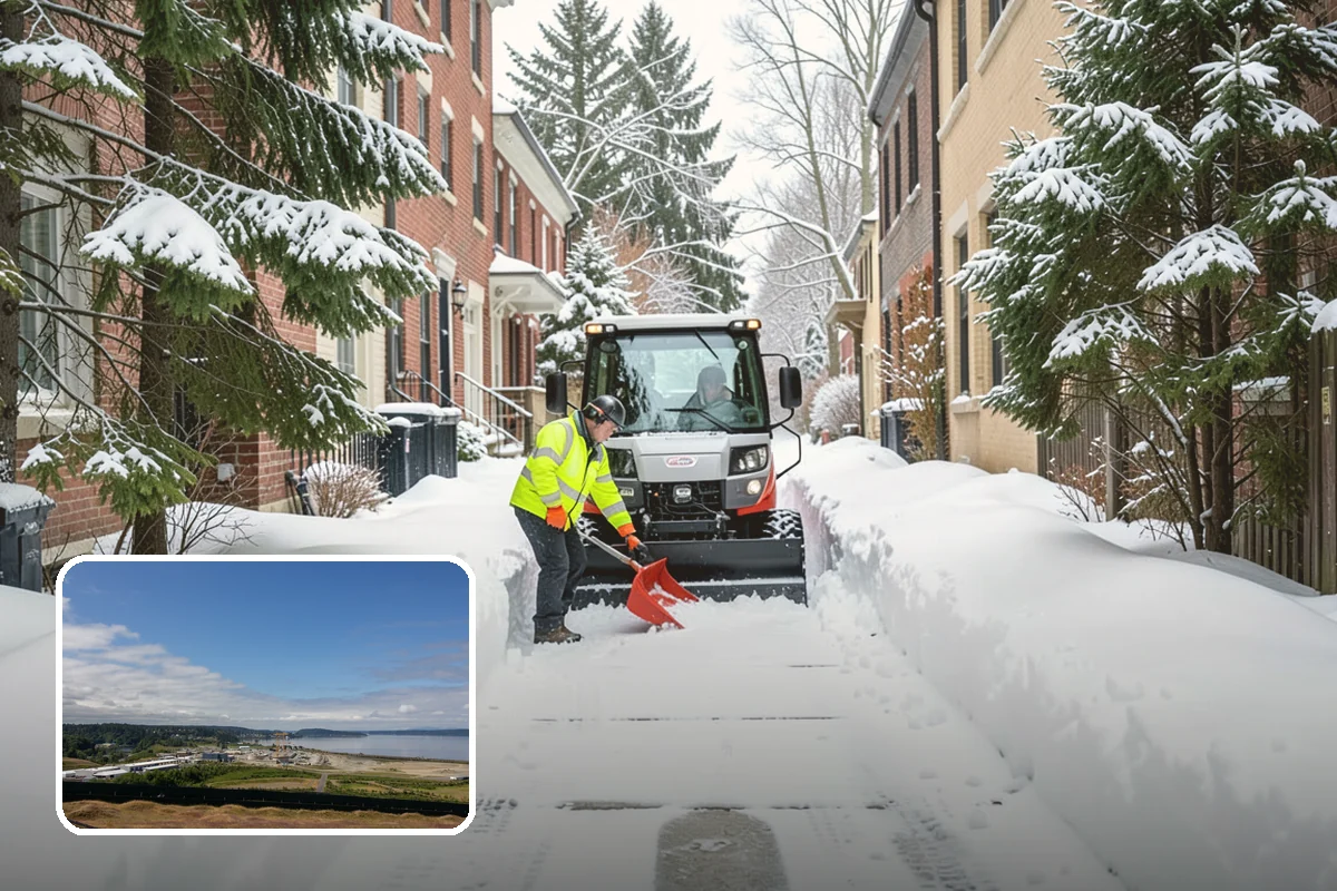 Parking Lot Plowing in University Place, Pierce County, WA - Full-lot clearing before opening hours
