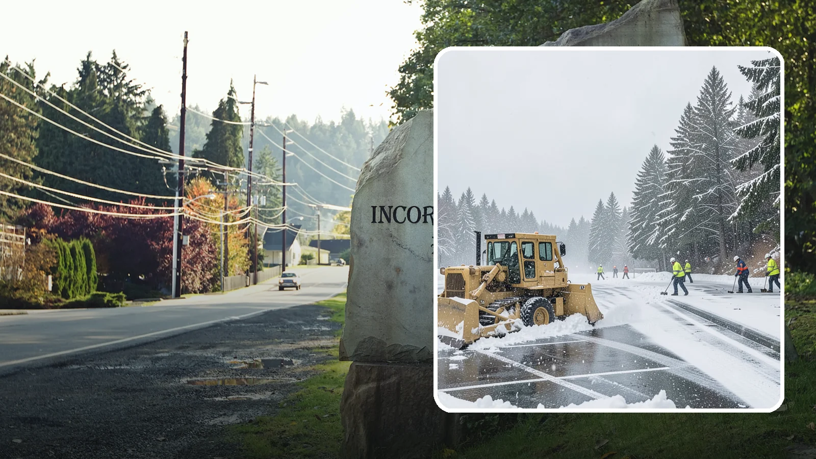 Parking Lot Plowing in Wilkeson, Pierce County, WA - When a Puget Sound cold snap drops several inches overnight, our plows clear your entire lot before the morning rush.