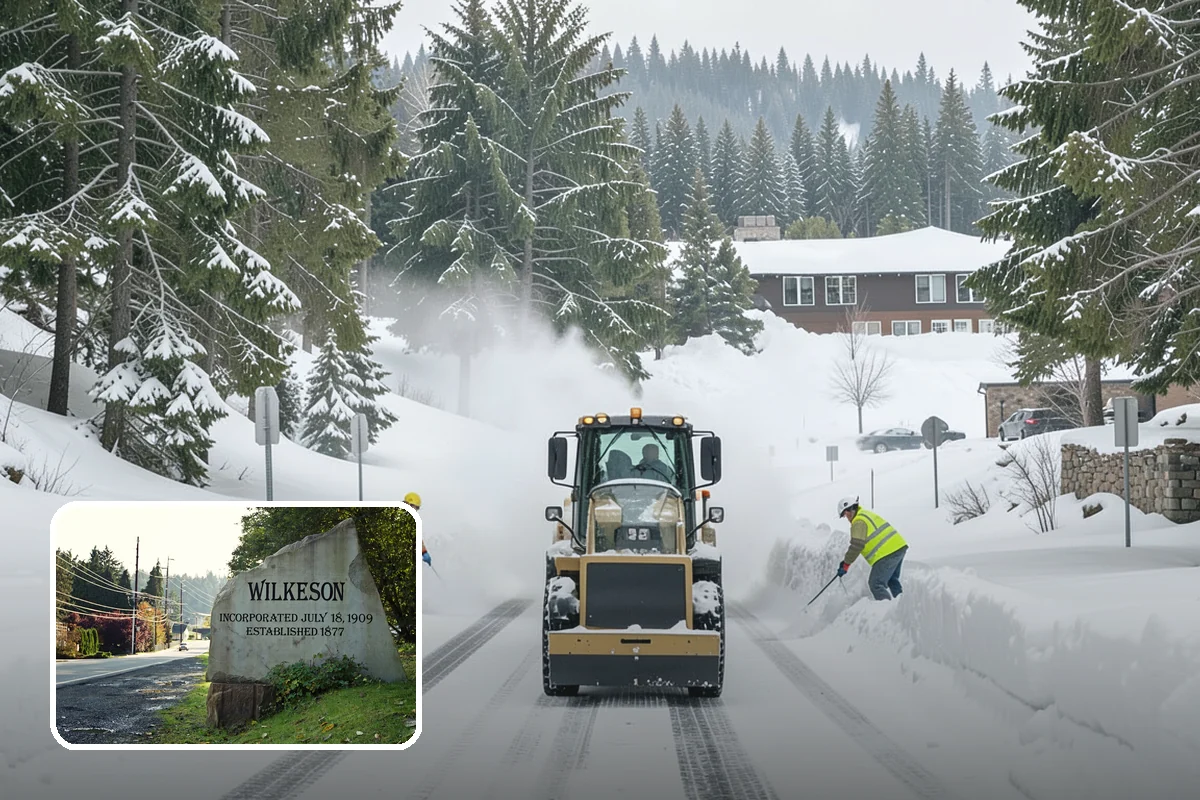Parking Lot Plowing in Wilkeson, Pierce County, WA - Full-lot clearing before opening hours