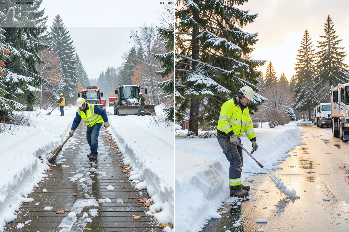 Parking Lot Plowing in Wilkeson, Pierce County, WA - We map your lot and set snow-stacking corners during a pre-season site walk