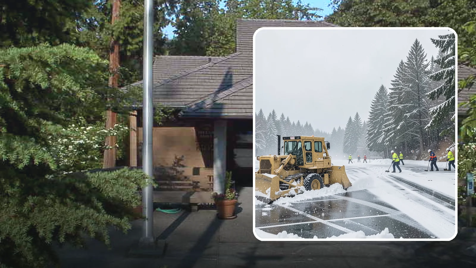 Parking Lot Plowing in Yarrow Point, King County, WA - When a Puget Sound cold snap drops several inches overnight, our plows clear your entire lot before the morning rush.