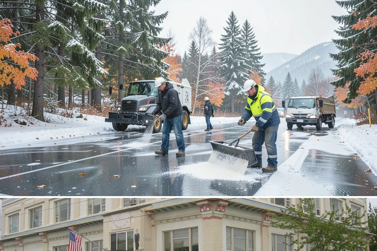 Parking Lot Salting in Anacortes, Skagit County, WA - Salting runs strongest through the mid-winter freeze window of December to February.