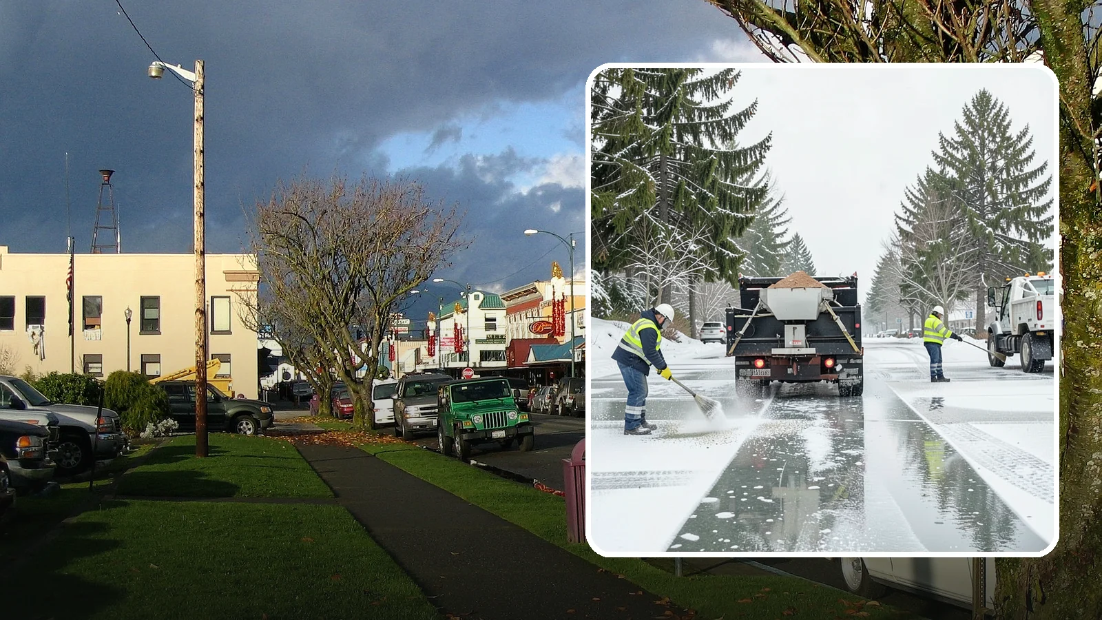 Parking Lot Salting in Arlington, Snohomish County, WA - We apply road salt to commercial lots to melt ice and keep pavement clear through typical Western Washington cold.