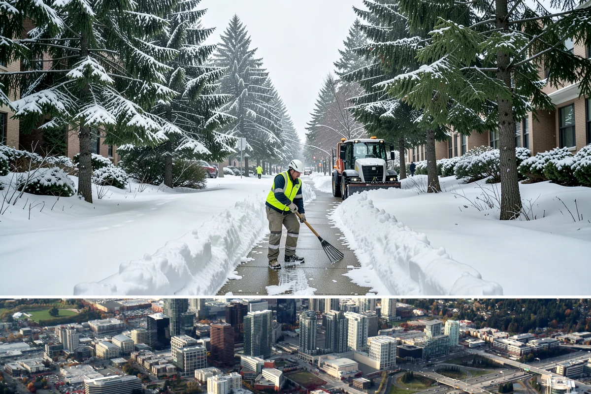 Parking Lot Salting in Bellevue, King County, WA - Salting runs strongest through the mid-winter freeze window of December to February.