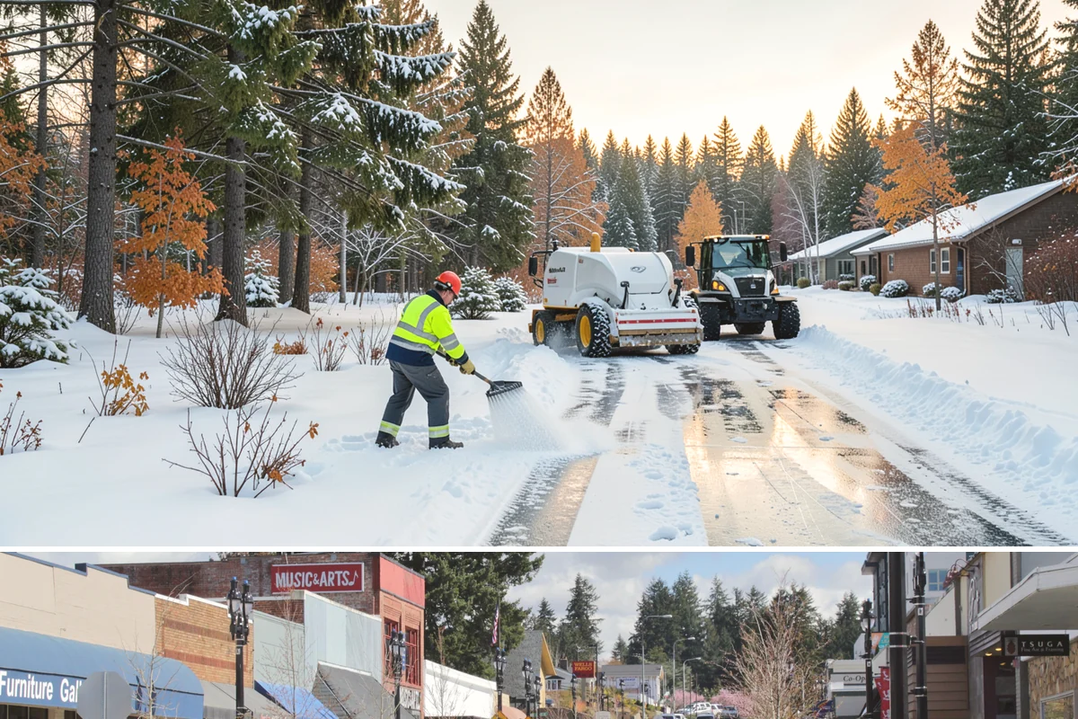 Parking Lot Salting in Bothell, King County, WA - Salting runs strongest through the mid-winter freeze window of December to February.