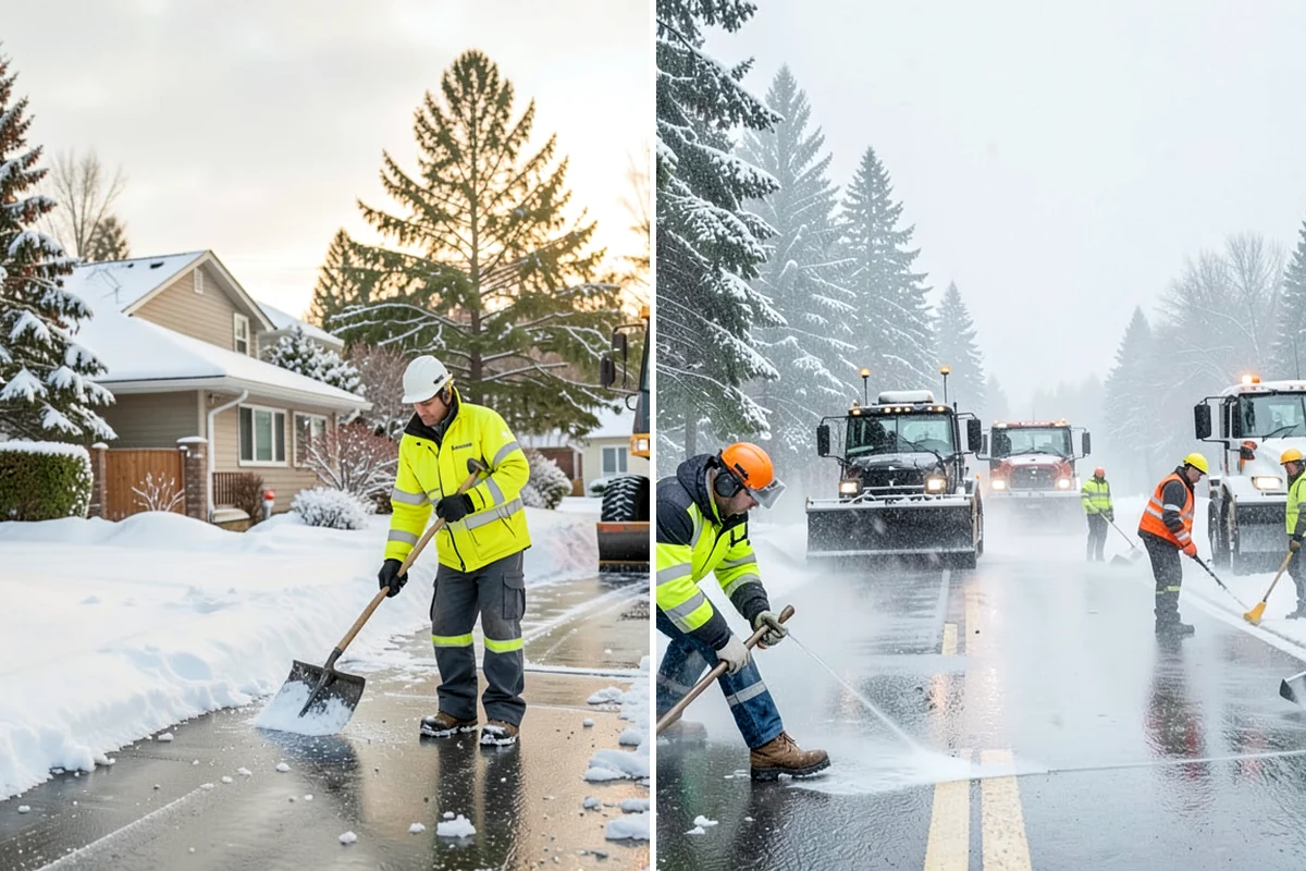 Parking Lot Salting in Concrete, Skagit County, WA - We confirm temperatures fall within salt's effective range
