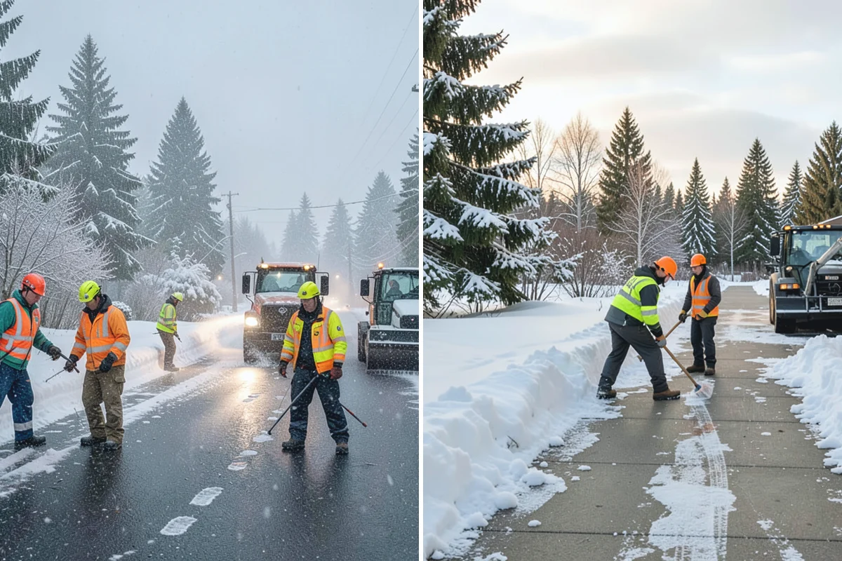 Parking Lot Salting in Coupeville, Island County, WA - We confirm temperatures fall within salt's effective range