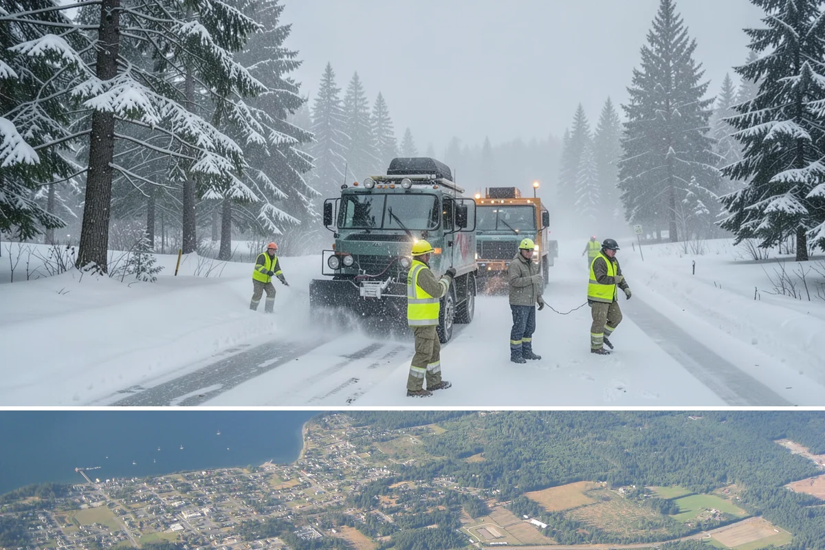Parking Lot Salting in Coupeville, Island County, WA - Salting runs strongest through the mid-winter freeze window of December to February.