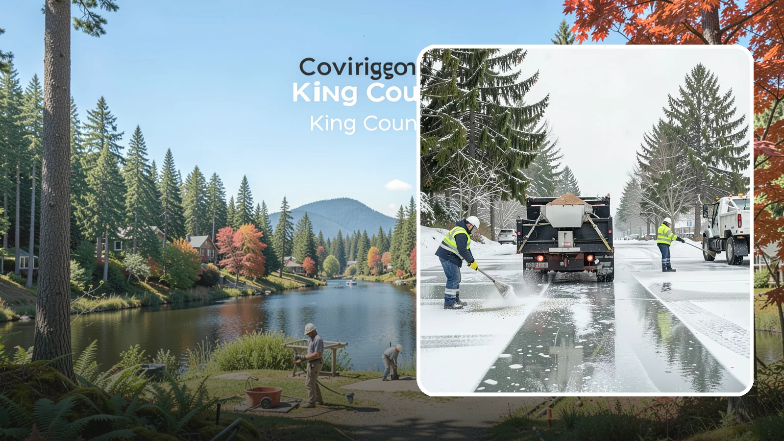 Parking Lot Salting in Covington, King County, WA - We apply road salt to commercial lots to melt ice and keep pavement clear through typical Western Washington cold.
