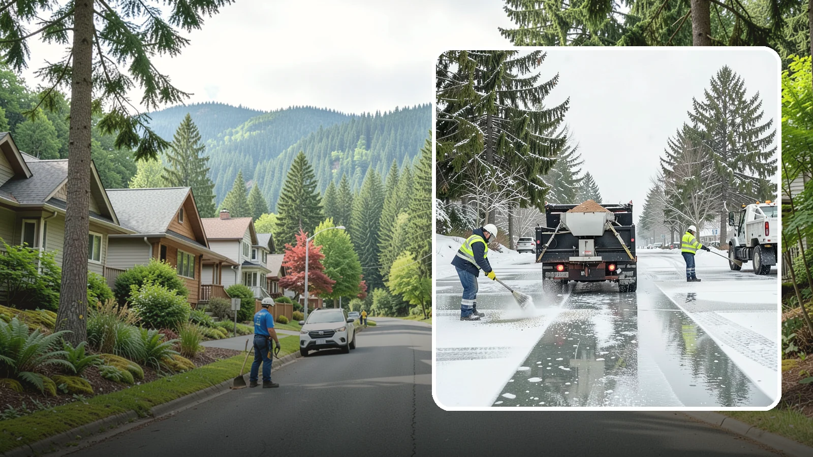 Parking Lot Salting in Darrington, Snohomish County, WA - We apply road salt to commercial lots to melt ice and keep pavement clear through typical Western Washington cold.