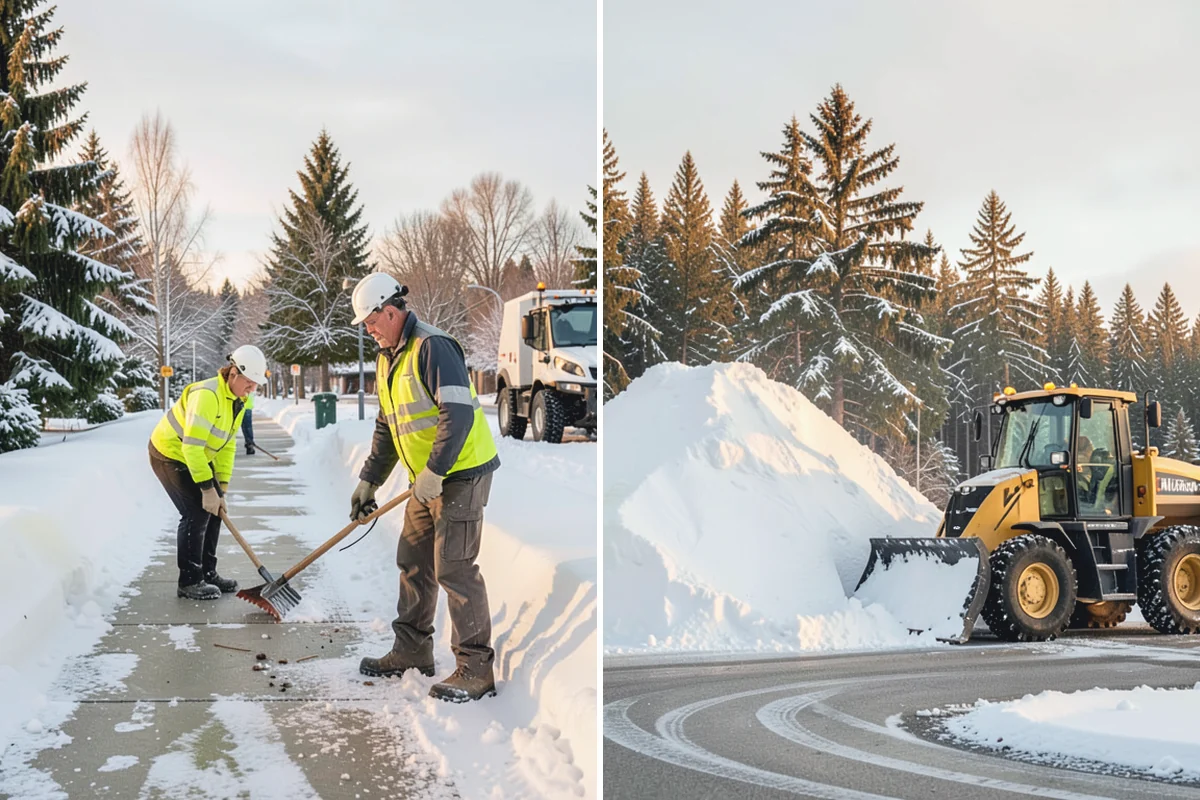 Parking Lot Salting in Darrington, Snohomish County, WA - We confirm temperatures fall within salt's effective range