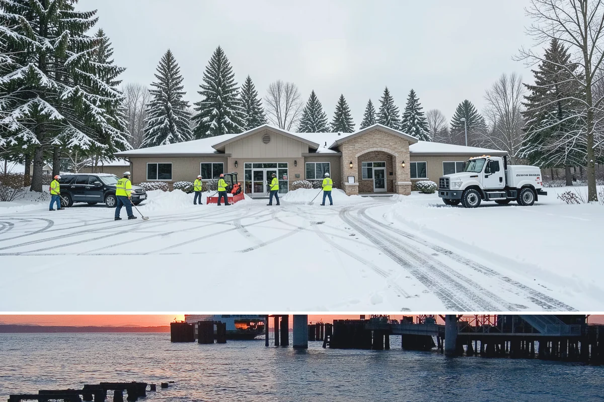 Parking Lot Salting in Edmonds, Snohomish County, WA - Salting runs strongest through the mid-winter freeze window of December to February.