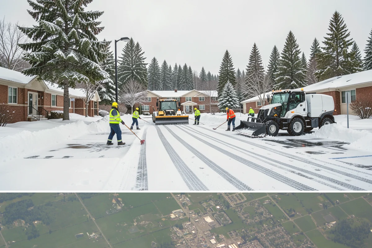 Parking Lot Salting in Enumclaw, King County, WA - Salting runs strongest through the mid-winter freeze window of December to February.