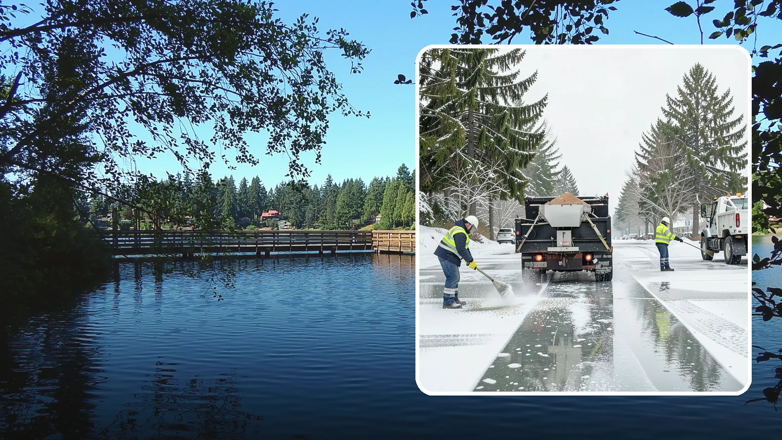 Parking Lot Salting in Federal Way, King County, WA - We apply road salt to commercial lots to melt ice and keep pavement clear through typical Western Washington cold.