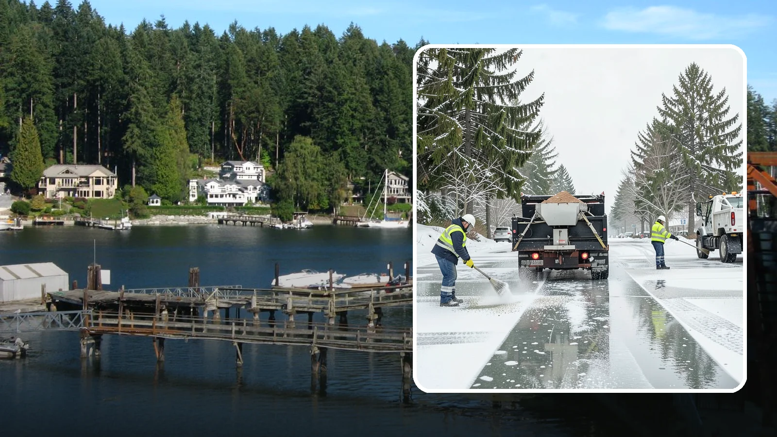 Parking Lot Salting in Gig Harbor, Pierce County, WA - We apply road salt to commercial lots to melt ice and keep pavement clear through typical Western Washington cold.