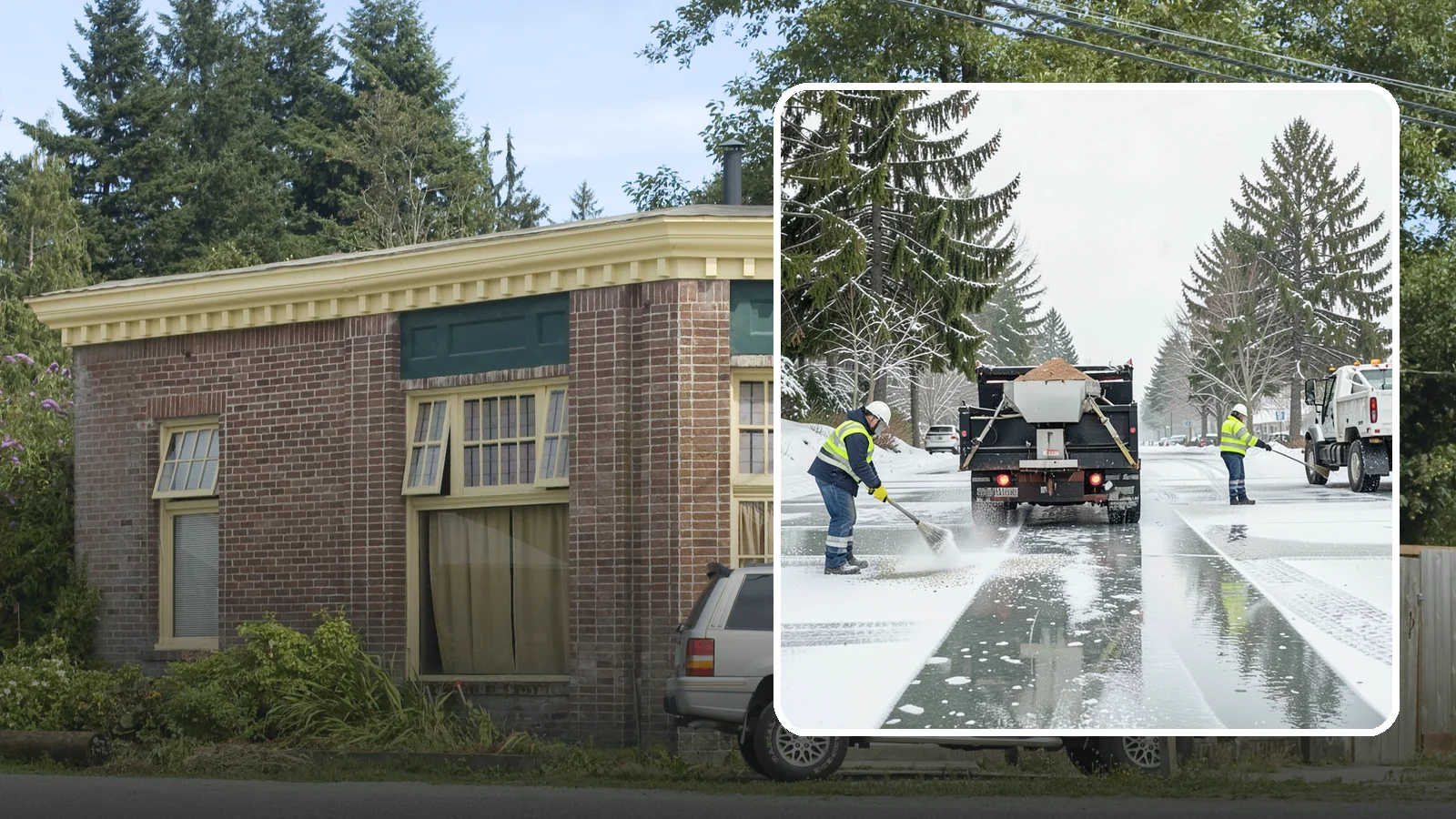 Parking Lot Salting in Hamilton, Skagit County, WA - We apply road salt to commercial lots to melt ice and keep pavement clear through typical Western Washington cold.