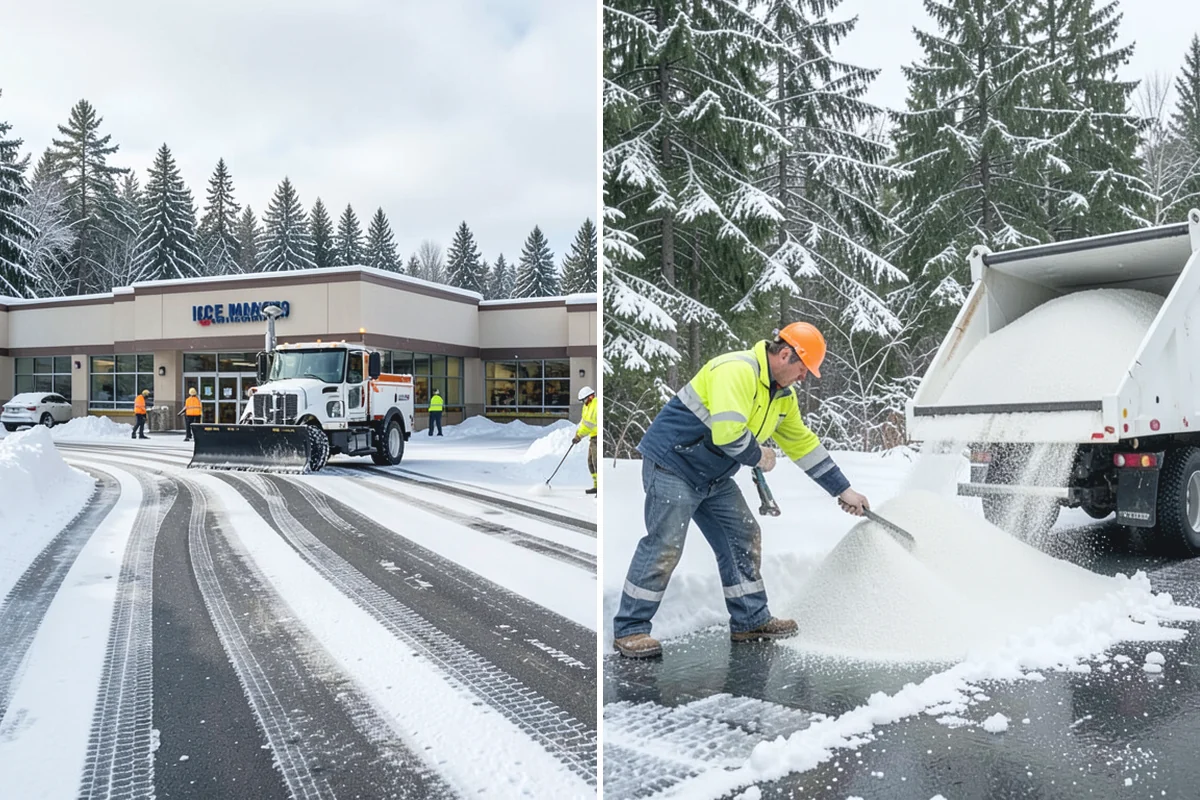 Parking Lot Salting in Hamilton, Skagit County, WA - We confirm temperatures fall within salt's effective range
