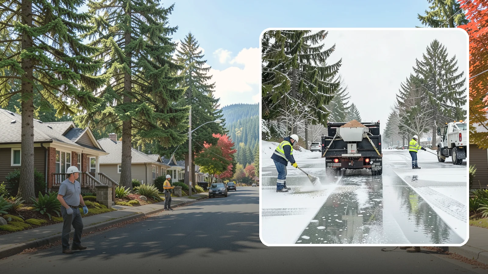 Parking Lot Salting in Hunts Point, King County, WA - We apply road salt to commercial lots to melt ice and keep pavement clear through typical Western Washington cold.