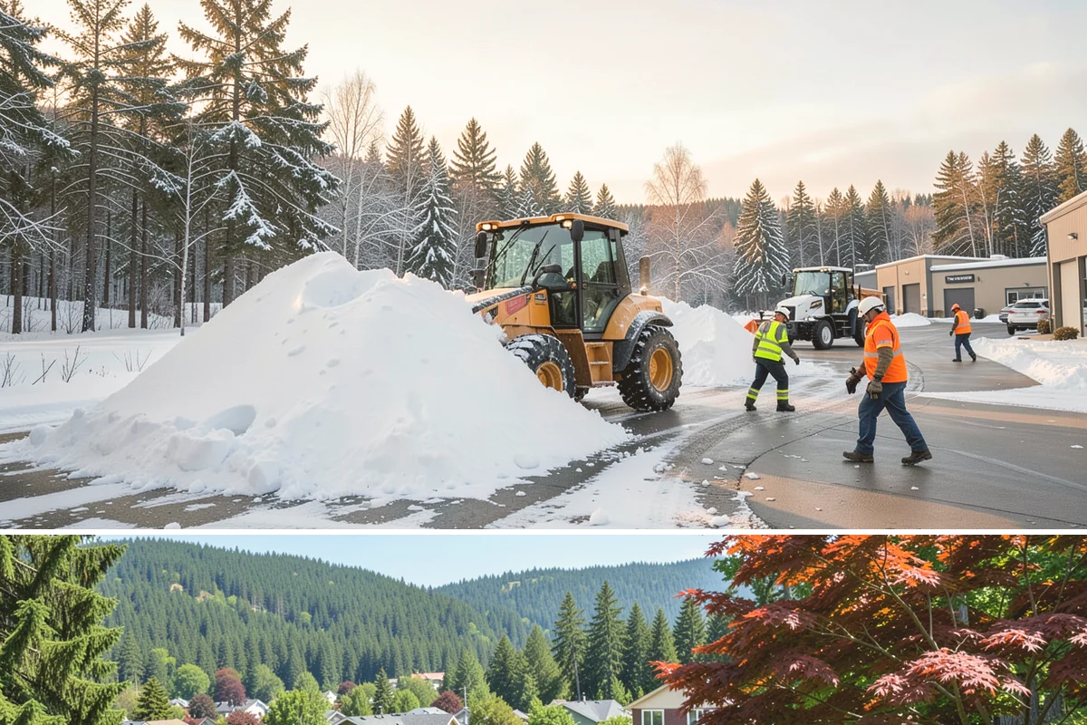 Parking Lot Salting in Index, Snohomish County, WA - Salting runs strongest through the mid-winter freeze window of December to February.