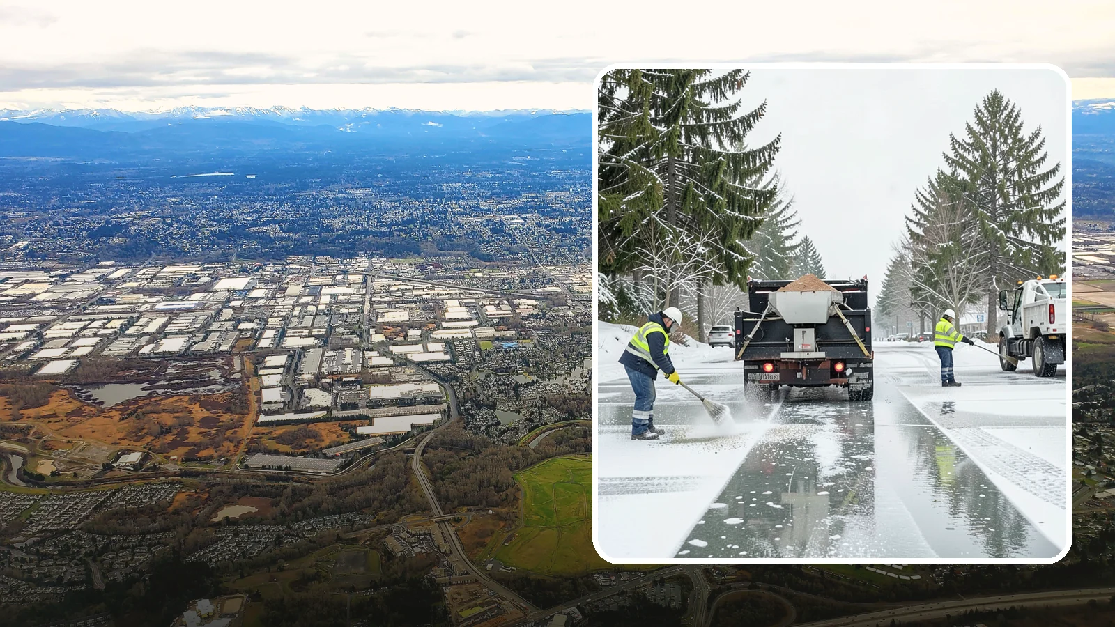 Parking Lot Salting in Kent, King County, WA - We apply road salt to commercial lots to melt ice and keep pavement clear through typical Western Washington cold.