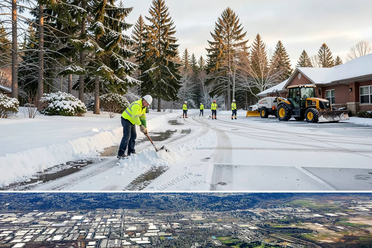Parking Lot Salting in Kent, King County, WA - Salting runs strongest through the mid-winter freeze window of December to February.