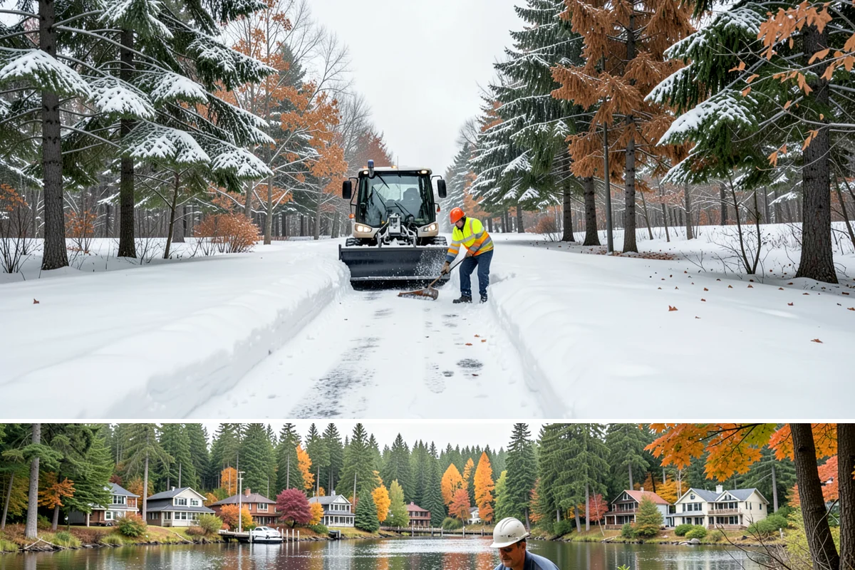 Parking Lot Salting in La Conner, Skagit County, WA - Salting runs strongest through the mid-winter freeze window of December to February.