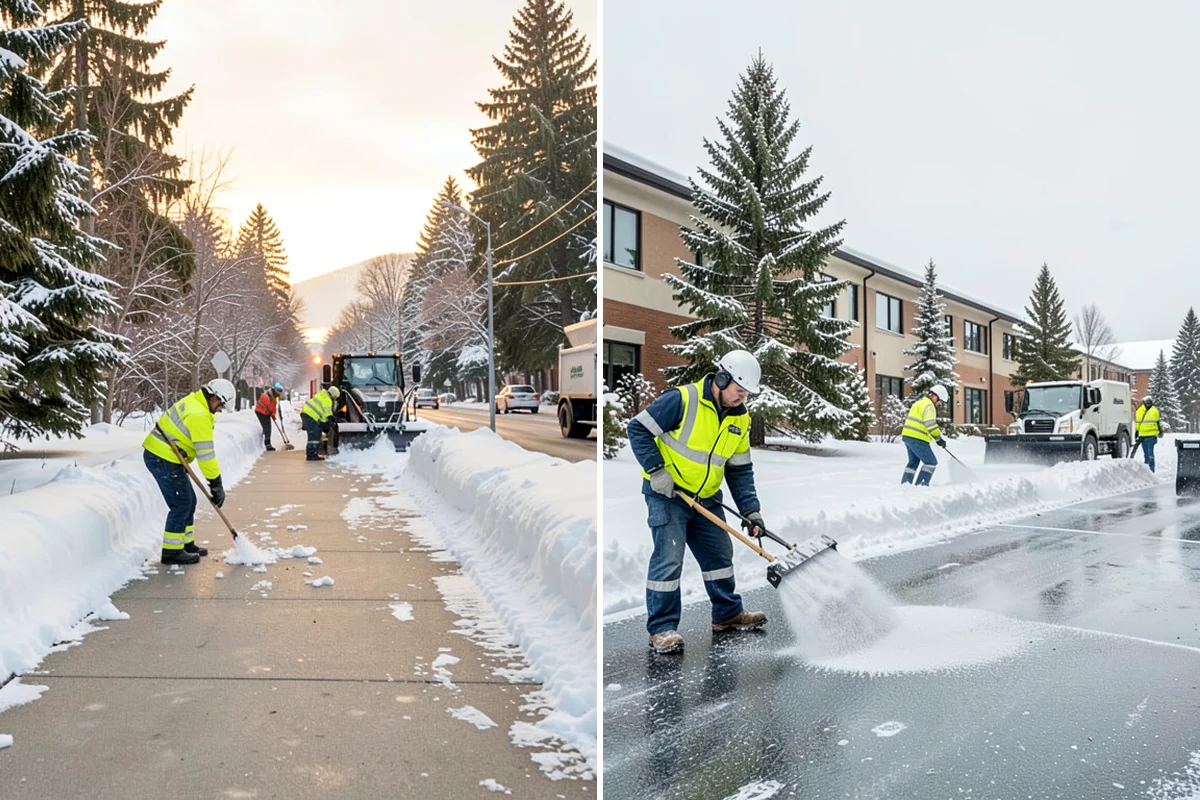 Parking Lot Salting in Lake Forest Park, King County, WA - We confirm temperatures fall within salt's effective range
