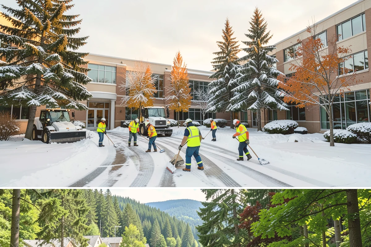 Parking Lot Salting in Lake Forest Park, King County, WA - Salting runs strongest through the mid-winter freeze window of December to February.